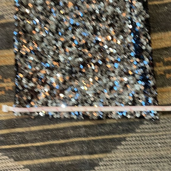 Zara pewter sequin high rise flares- party pants - Picture 7 of 11